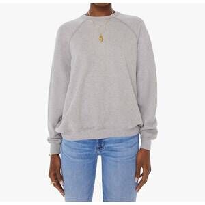 NEW MOTHER biggie concert long sleeve sweater in heather grey
